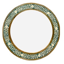 Poppie Round Mango Wood with Bone Inlay Mirror