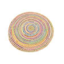 Plaited Hand Made Round Jute Rug