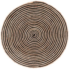 Natural & Black Salvador Handmade Round Rug