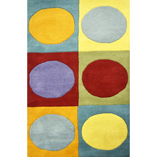 Polkas Hand Made Kids' Wool-Blend Rug