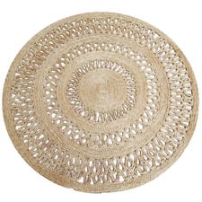 Natural Kerla Lovell Hand-Woven Jute Reversible Round Rug