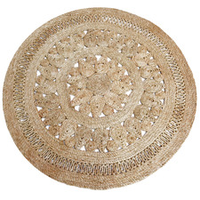 Natural Kerla Alby Hand-Woven Jute Reversible Round Rug