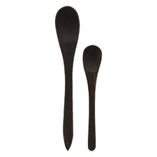 2 Piece Black Acacia Wood Spoon Set
