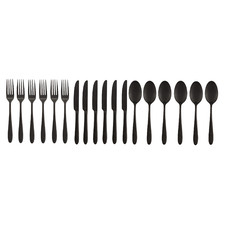 18 Piece Matte Black Stainless Steel Cutlery Set