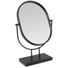 Black Oval Iron Table Mirror
