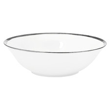 White & Silver 18cm Porcelain Bowl