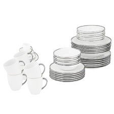 36 Piece Raw Porcelain Dinner Set