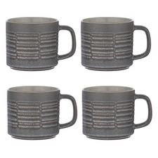Carve 500ml Stoneware Mugs (Set of 4)