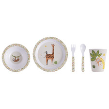 5 Piece Kids' Jungle Melamine Dinner Set