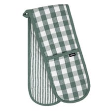 Eco Gingham Cotton-Blend Double Oven Mitt