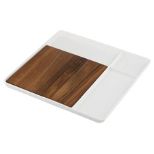 2 Piece Essentials Square Serving Board and Plate Set