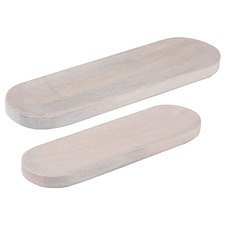 2 Piece Hampton Mango Wood Serving Tray Set