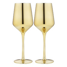 Gold Aurora 400ml Wine Glasseses (Set of 2)