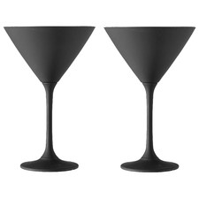 Matte Black Aurora 190ml Martini Glasses (Set of 2)