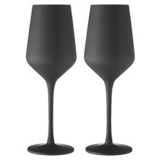 Matte Black Aurora 400ml Wine Glasses (Set of 2)