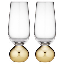Gold Astrid 250ml Crystal Champagne Glasses (Set of 2)