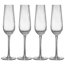 Clear Esme 220ml Crystal Champagne Glasses (Set of 4)