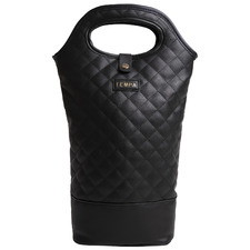Black Quilted Double Insulated Wine Bag