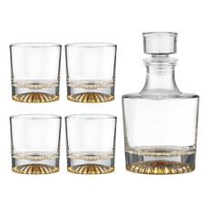 5 Piece Enzo Whiskey Decanter & Glass Set