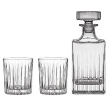 3 Piece Xavier Whiskey Decanter & Glass Set