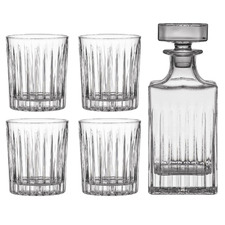 5 Piece Xavier Whiskey Decanter & Glass Set