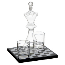 Preston Chess 700ml Decanter & 245ml Whisky Glass Set