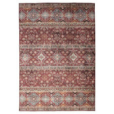 Red Floral Rashid Power-Loomed Rug