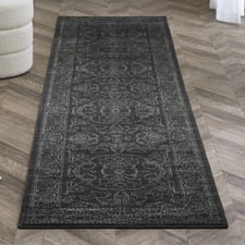Dark Grey Marguerite Oriental Runner
