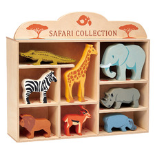 Tender Leaf Toys 9 Piece Safari Animal Display Shelf Set