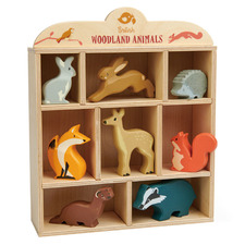 Tender Leaf Toys 9 Piece Woodland Animals Display Shelf Set