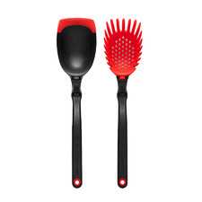 2 Piece Red & Black Silicone Spoon Set