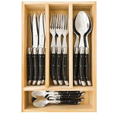 Laguiole by Louis Thiers Toujours Black 24 Piece Cutlery Set in Tray