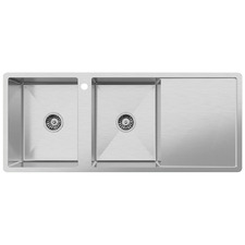 Theo 1200mm Double Stainless Steel Kitchen Sink with Right Drainer