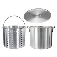2 Piece Aluminium Stockpot with Lid & Strainer Set