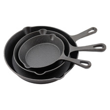 3 Piece Cast Iron Fry Pan Set