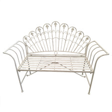 White Iron Garden Bench
