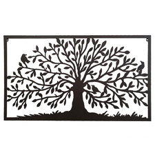 Rectangular Framed Tree Of Life Iron Wall Decor