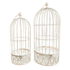 2 Piece Birdcage Hanging Planter Set