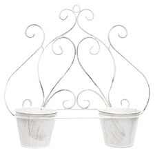 Antique Cream Twin Swirl Wall Planter