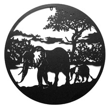 Black Elephant Iron Wall Accent