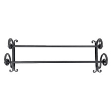 650mm Sleek Black Wall Mount Towel Rail