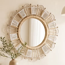 Soleira Round Bamboo & Rattan Wall Mirror