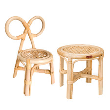 Poppie Toys 2 Piece Mini Table & Bow Chair Doll Furniture Set