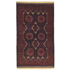 Elephant Feet Vintage-Style Hand-Knotted Wool Rug