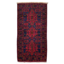 Baluch Vintage-Style Hand-Knotted Wool Rug