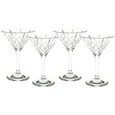 Deon Diamond Cut 235ml Polycarbonate Martini Glasses (Set of 4)