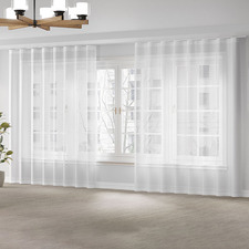 White Sorrento S-Fold Sheer Curtains
