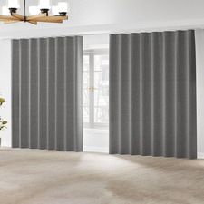 Charcoal Saidee S-Fold Textured Blockout Curtain
