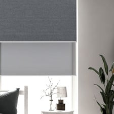 Nala & Misha Charcoal Blockout Double Roller Blind