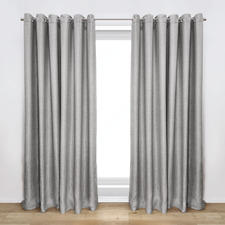 Taupe Essence Eyelet Room Darkening Curtains (Set of 2)